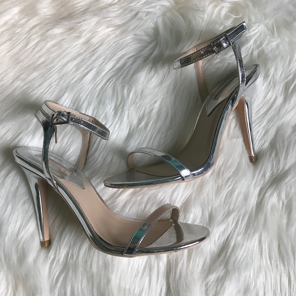 Silver Strappy Heels